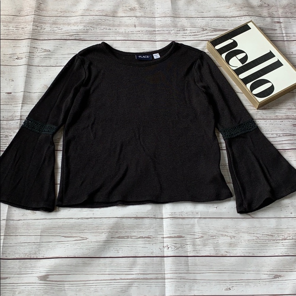 Girls long sleeve black sweater size large, 10/12